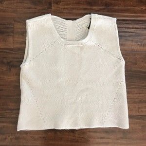 Dolce Vita Crew Neck Knit Sweater Sleeveless Ivory Women's Size M